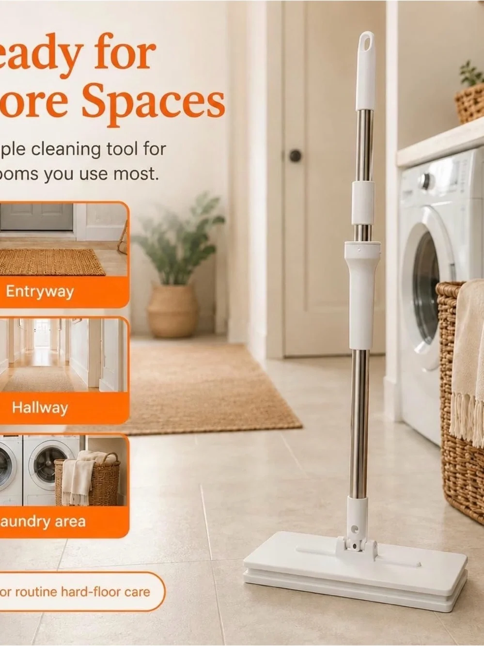 White Floor Spray Mop by